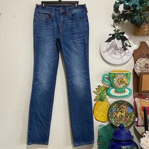 True Religion Ricco Relaxed Skinny Jeans Medium Wash Blue Denim 30x34 105208